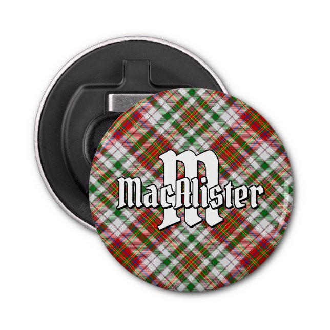 Clan MacAlister Dress Tartan Bottle Opener (Front)