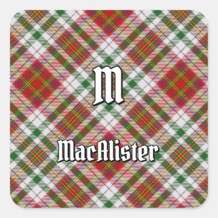 Clan MacAlister Dress Tartan Square Sticker
