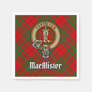 Clan MacAlister of Glenbarr Crest over Tartan Napkin