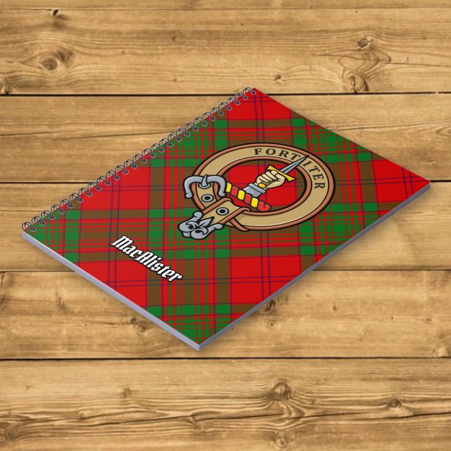 Clan MacAlister of Glenbarr Crest over Tartan Notebook (Creator Uploaded)