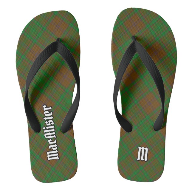 Clan MacAlister of Glenbarr Hunting Tartan Jandals (Footbed)