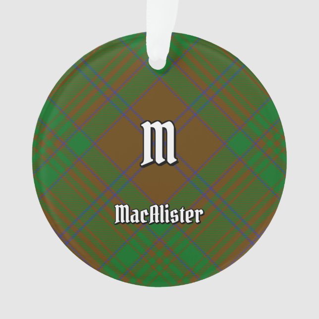 Clan MacAlister of Glenbarr Hunting Tartan Ornament (Front)