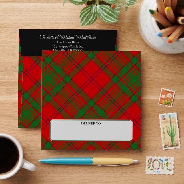 Clan MacAlister of Glenbarr Tartan Envelope (Desk)