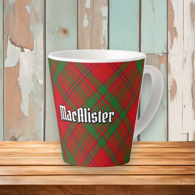 Clan MacAlister of Glenbarr Tartan Latte Mug (Creator Uploaded)