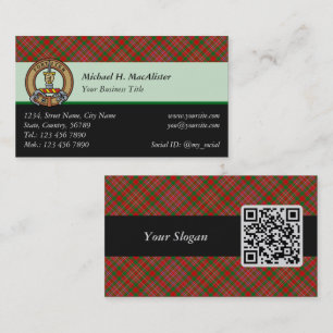 Clan MacAlister Tartan Business Card