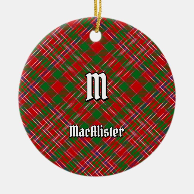 Clan MacAlister Tartan Ceramic Ornament (Front)