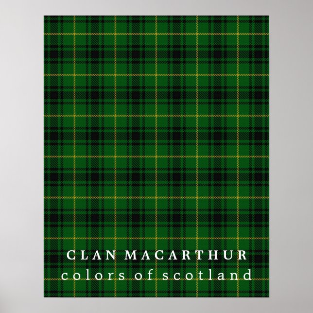 Clan MacArthur Colours of Scotland Tartan Poster (Front)