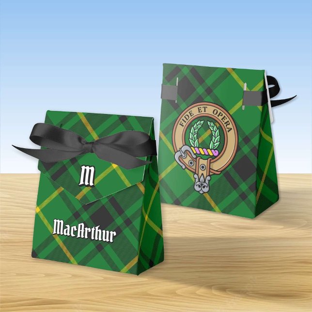 Clan MacArthur Crest over Tartan Favour Box (Creator Uploaded)