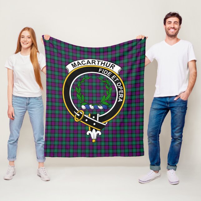 Clan MacArthur of Milton Tartan Plaid Fleece Blanket (In Situ)