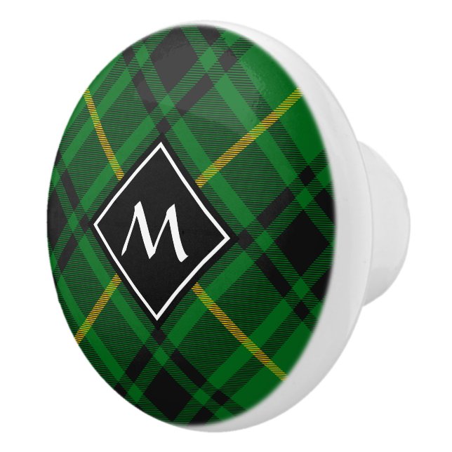 Clan MacArthur Tartan Ceramic Knob (Right)