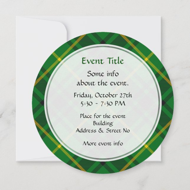 Clan MacArthur Tartan Invitation (Back)