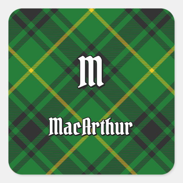 Clan MacArthur Tartan Square Sticker (Front)