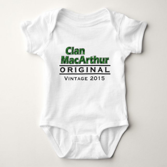 Clan MacArthur Vintage Customise Your Birthyear Baby Bodysuit (Front)