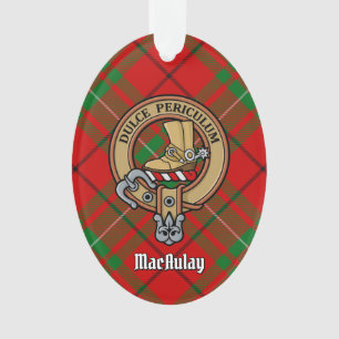 Clan MacAulay Crest over Tartan Ornament