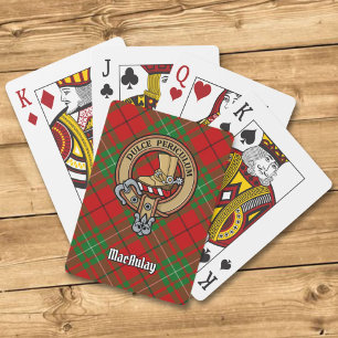 Clan MacAulay Crest over Tartan Playing Cards