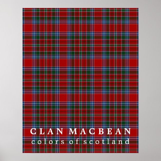 Clan MacBean Colours of Scotland Tartan Poster (Front)