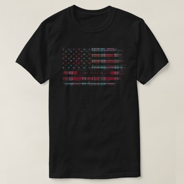 Clan MacBean Lord Lyon Scottish tartan US flag kil T-Shirt (Design Front)