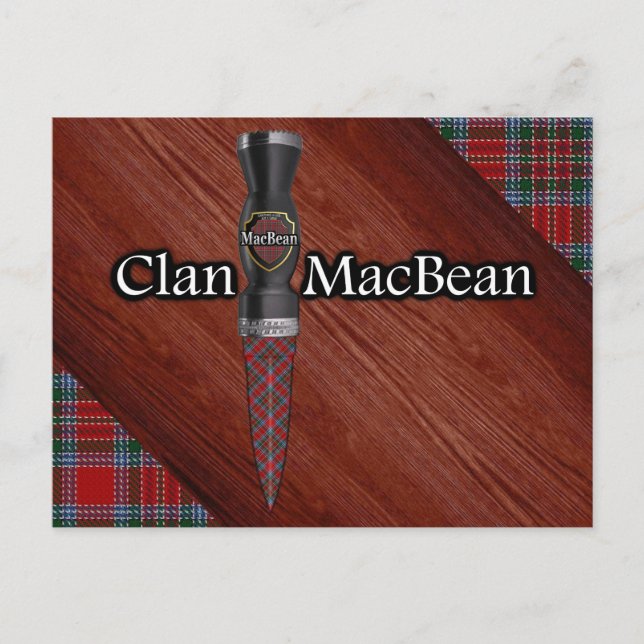Clan MacBean Tartan Sgian Dubh Blade Postcard (Front)