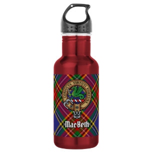 Clan MacBeth Crest over Tartan 532 Ml Water Bottle