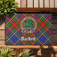 Clan MacBeth Crest over Tartan