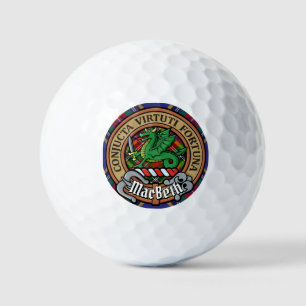 Clan MacBeth Crest over Tartan Golf Balls