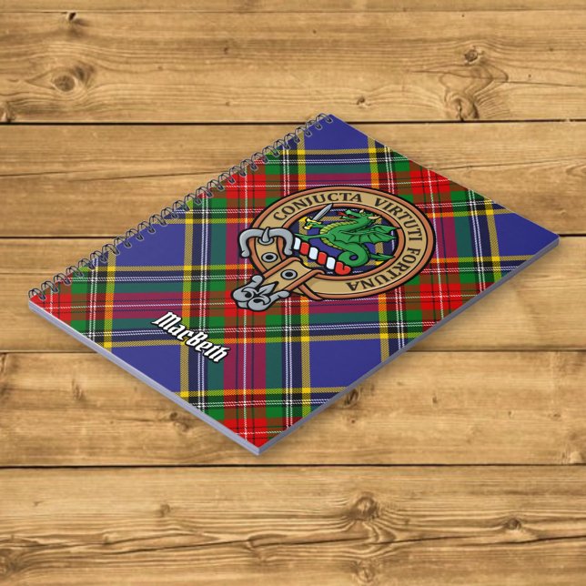Clan MacBeth Crest over Tartan Notebook (Creator Uploaded)