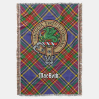Clan MacBeth Crest over Tartan