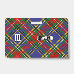 Clan MacBeth Tartan Badge ID Badge