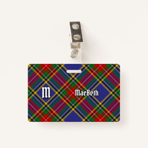 Clan MacBeth Tartan Badge ID Badge