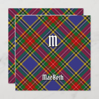 Clan MacBeth Tartan Invitation