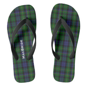 Clan MacBride Plaid Personalised Flip Flops