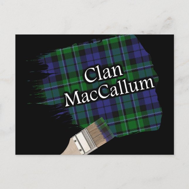 Clan MacCallum Scottish Tartan Paint Brush Postcard (Front)