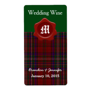Clan MacClure Plaid Wedding Mini Wine Labels