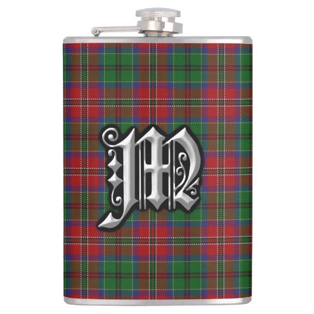 Clan MacCulloch McCullough Tartan Flask (Front)