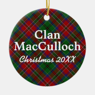 Clan MacCulloch Scottish Tartan Ceramic Tree Decoration
