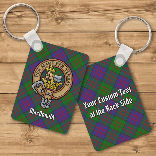 Clan MacDonald Crest Acrylic over Tartan Keychain (Creator Uploaded)