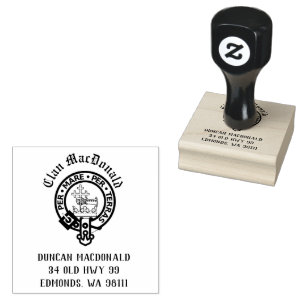 Clan MacDonald Crest Badge Customisable   Rubber Stamp