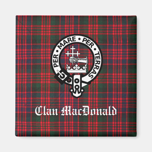 Clan MacDonald Crest & Modern Tartan  Magnet (Front)