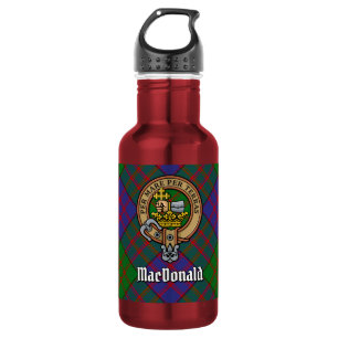 Clan MacDonald Crest over Tartan 532 Ml Water Bottle