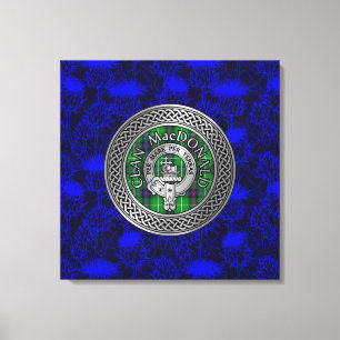 Clan MacDonald Crest & Tartan Knot Canvas Print