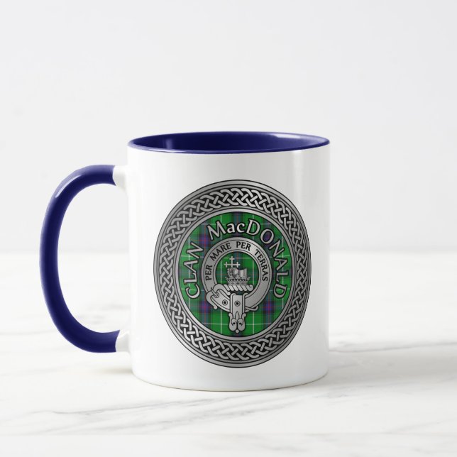 Clan MacDonald Crest & Tartan Knot Mug (Left)