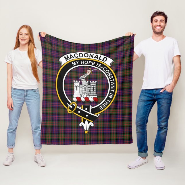 Clan MacDonald Modern Macdonalds Of Ranald Tartan Fleece Blanket (In Situ)