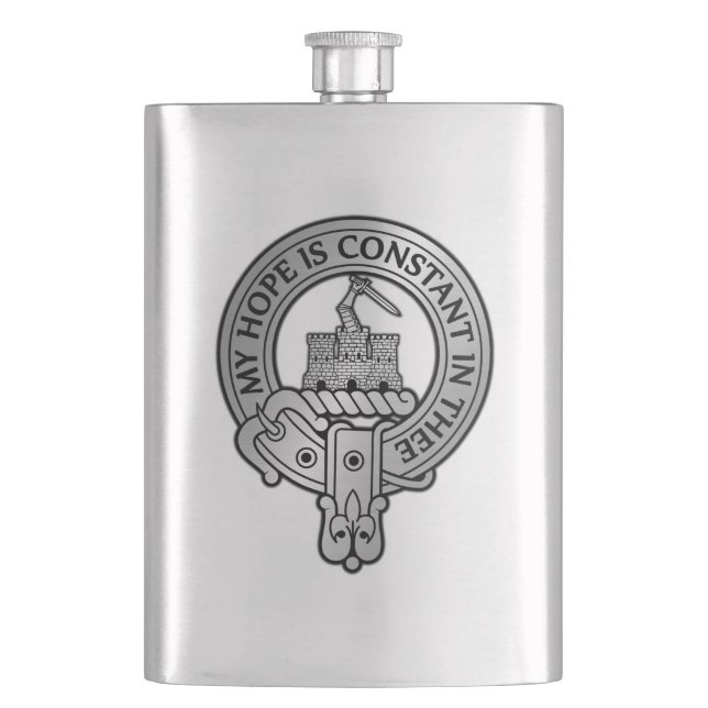 Clan MacDonald of Clanranald Crest Hip Flask (Front)