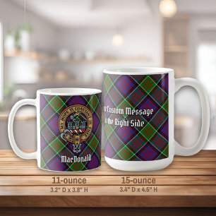 Clan MacDonald of Clanranald Crest over Tartan Coffee Mug