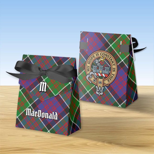 Clan MacDonald of Clanranald Crest over Tartan Favour Box (Creator Uploaded)