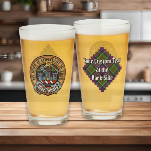 Clan MacDonald of Clanranald Crest over Tartan Glass