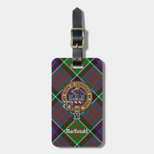 Clan MacDonald of Clanranald Crest over Tartan Luggage Tag