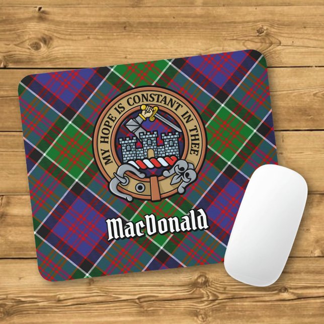 Clan MacDonald of Clanranald Crest over Tartan Mouse Pad (Creator Uploaded)