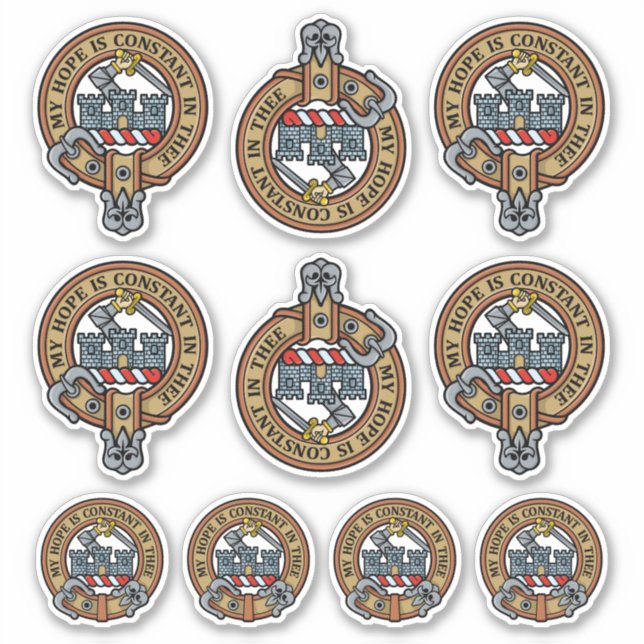 Clan MacDonald of Clanranald Crest Sticker Set (Front)