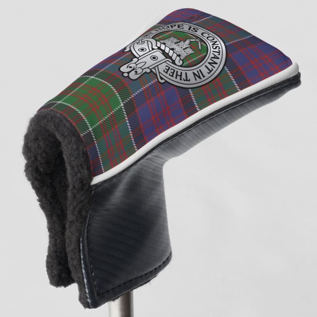 Clan MacDonald of Clanranald Crest & Tartan Golf Head Cover (3/4 Front)